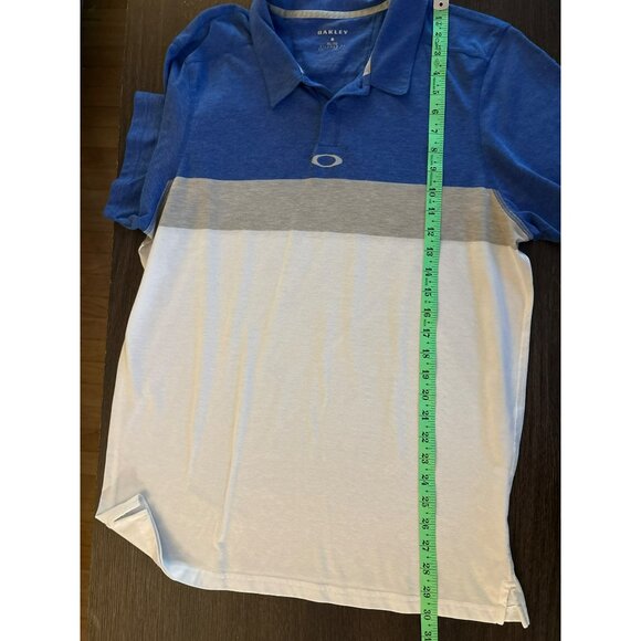 Oakley Men's Tailored Fit Blue/Gray/White Colorblock Polo Shirt Size XL - Picture 5 of 6
